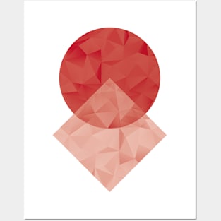 Red Geometric Shapes Posters and Art